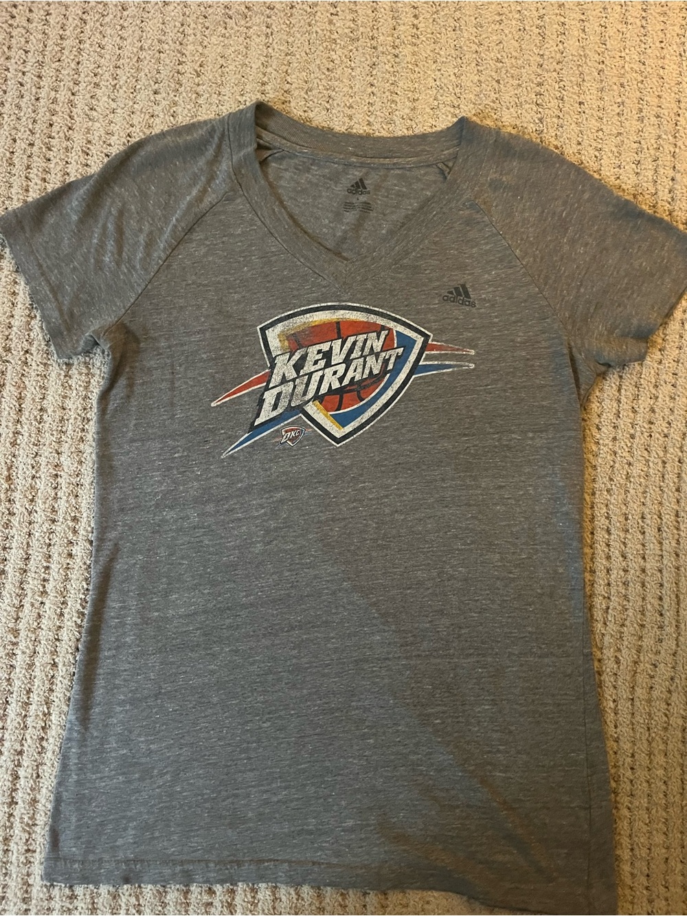 adidas Gray Kevin Durant Shield Graphic Tee